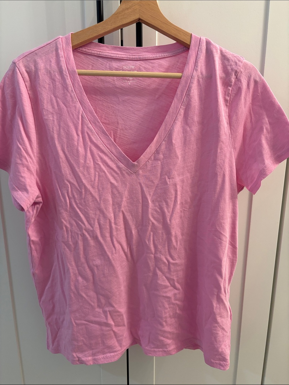 J. Crew Light Pink V-Neck Short Sleeve Tee